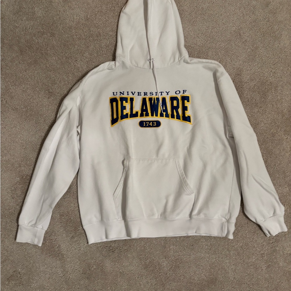 Champion White University of Delaware Hoodie